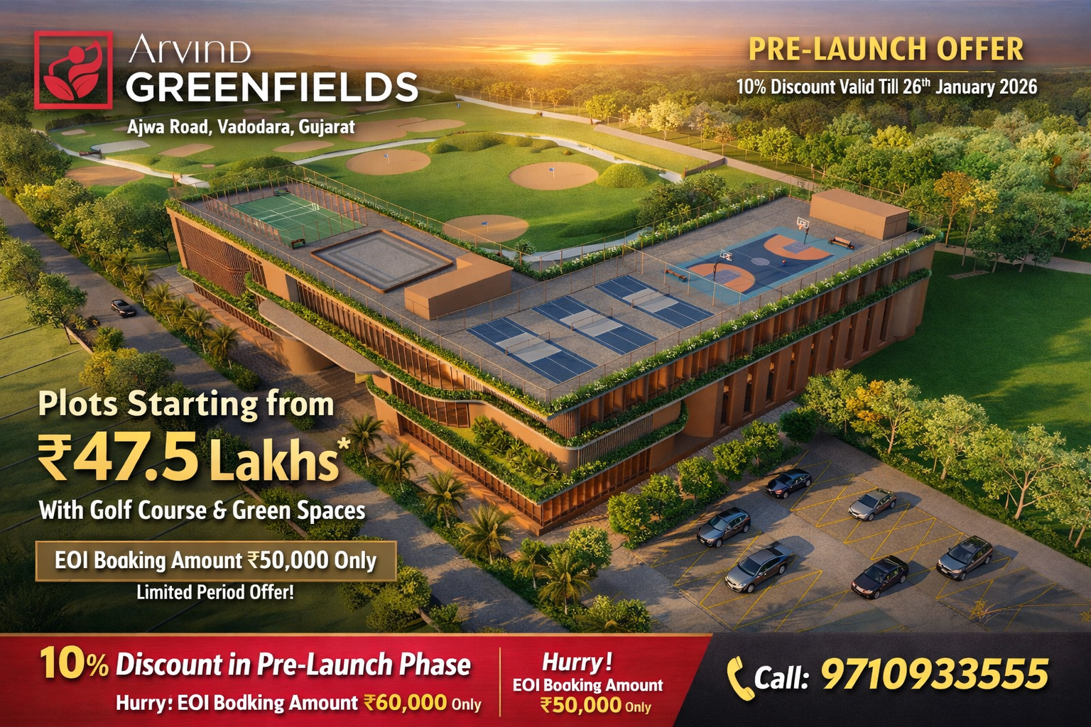Arvind smartspaces greenfield vadodara club banner