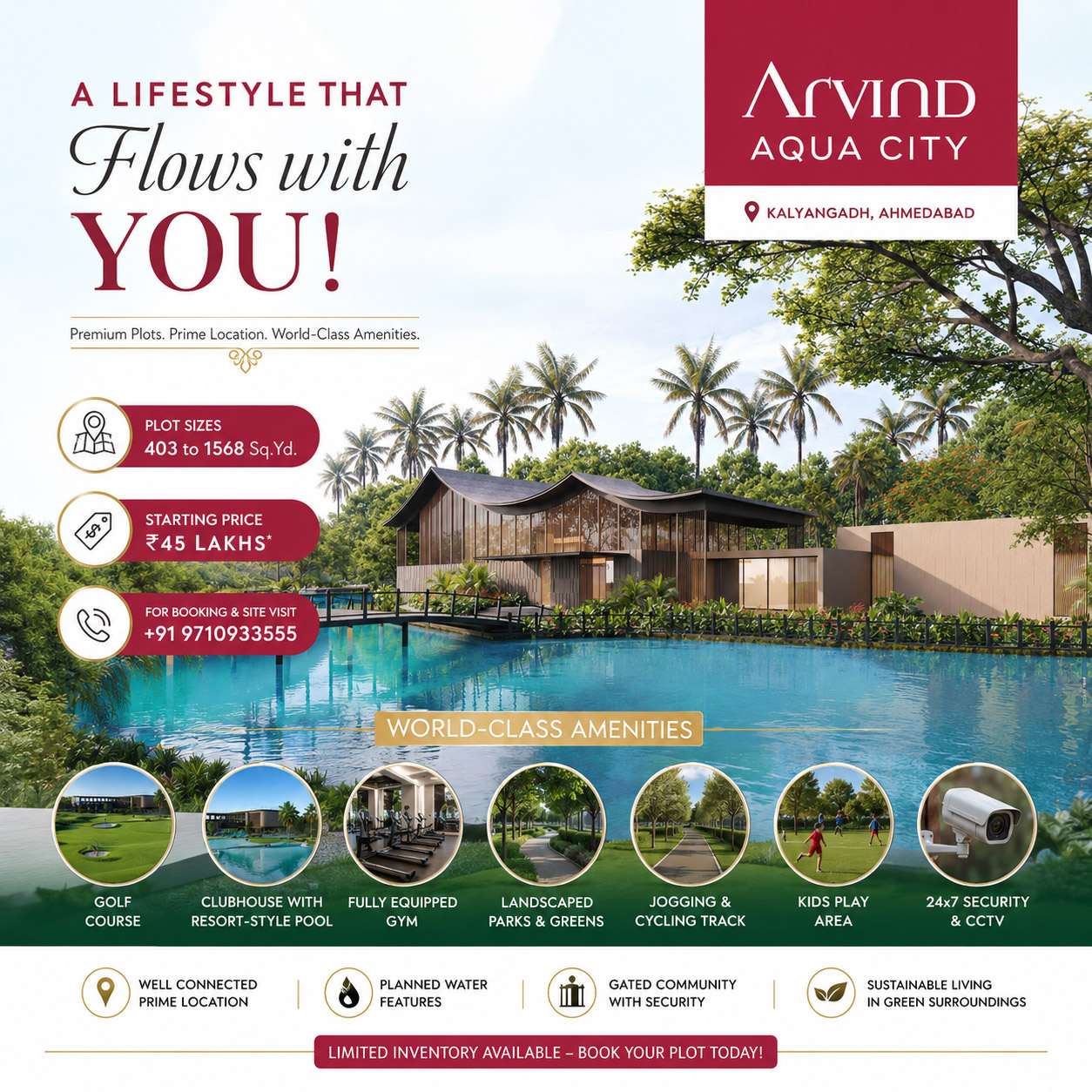 Arvind aqua city kalyangadh ahmedabad golf